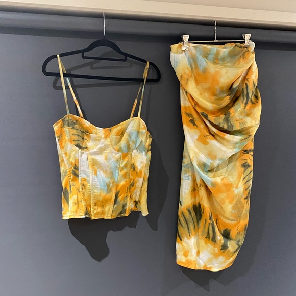 2n1 deal Orange acid wash Co od set Corset and Sk… - Picture 2 of 6